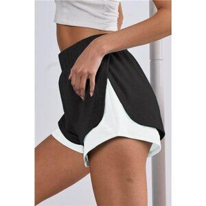 ✨NWT BiBi French Terry Knit Color Block with Sid Slit Shorts